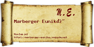 Marberger Euniké névjegykártya